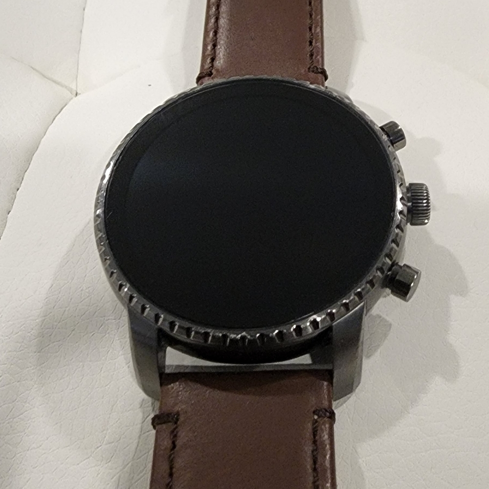 Fossil Explorist HR Gen 4 Smart Watch  Gun Metal and Leather Bands - Picture 8 of 10